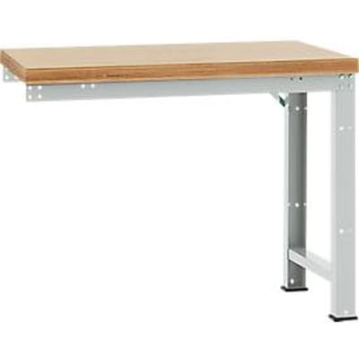 Manuflex aanbouw-werkbank Profi standaard, tafelblad multiplex, 1250 x 700 mm, lichtgrijs