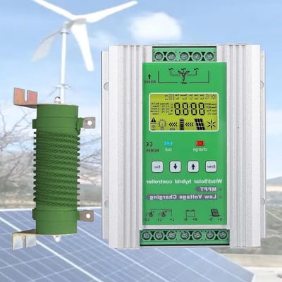 Hybride Laadregelaar - Energie Manager - Off-grid Energie - MPPT en PWM - 6000W tot 12000W - Zilver