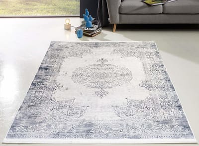 Flycarpets Hana Wasbaar Vintage Vloerkleed - Grijs - Laagpolig Tapijt Woonkamer - 200x290 cm