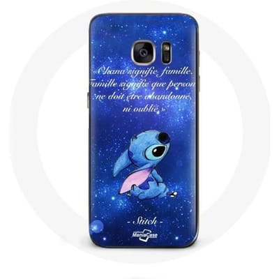 Samsung Galaxy S7 hoesje Stitch Ohana-citaat
