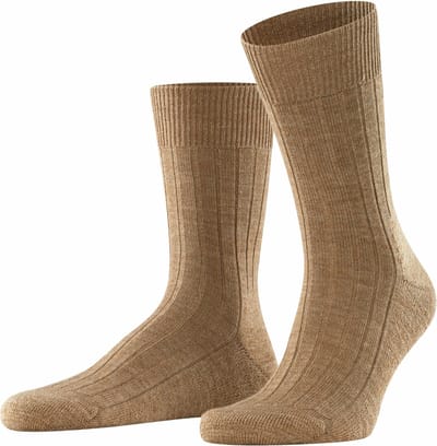 FALKE Teppich im Schuh eenkleurig wol sokken heren bruin - maat 39-40