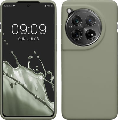 kwmobile telefoonhoesje geschikt voor OnePlus 12 - Hoesje met siliconen coating - Smartphone case in grijsgroen