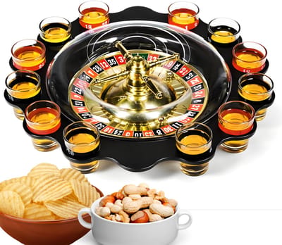 Lomera Drankspel Roulette - Roulette Drankspel - Drinking Roulette - Roulette Drinking Game - Drinkspel Roulette - Drank Roulette - Shot Roulette - Roulette Shotglaasjes - Drinking Game Volwassenen - Drankspel Volwassenen