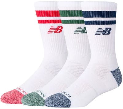 New Balance Active Premium Stripe Crew Sock Unisex Sportsokken - ASSORTED