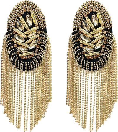 Punk Epaulettes met Franje in Goud voor Mannen, Geschikt voor Militaire Maskerades en Theatervoorstellingen, Uniformdecoratie en Kostuumaccessoires