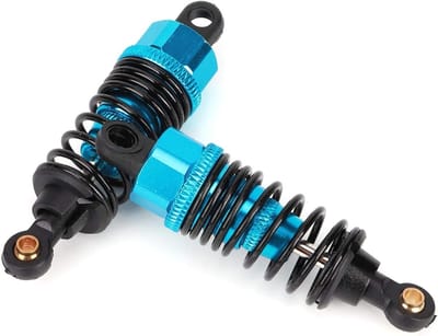 2 Stuks Metalen Schokdempers voor RC Auto's, Vervangingsonderdelen Geschikt voor 1:10 RC Auto's, Blauw (65mm) Accessoires voor Verbeterde Prestaties en Stabiliteit