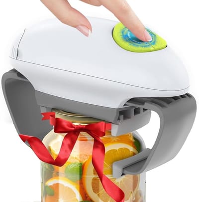 Elektrische Blikopener - Automatische Potopener - Snel Deksel Openen - Eenvoudige Knopbediening - 17x10x6cm