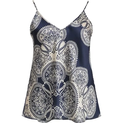 Satin Kashmir Geprint Tanktop Dames Mat Fashion