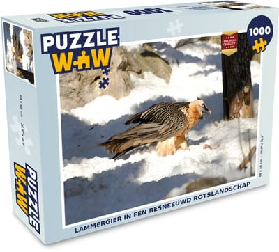 Puzzel Lammergier in een besneeuwd rotslandschap - Legpuzzel - Puzzel 1000 stukjes volwassenen