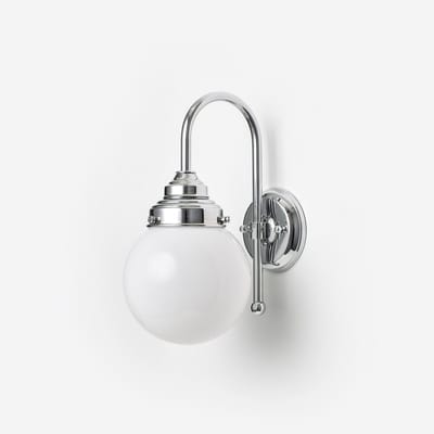 Wandlamp Bol Ø 15 Meander Chroom - Art Deco Trade