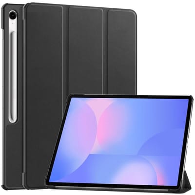 Tablet Hoes Geschikt voor Samsung Galaxy Tab S10 FE Plus | Book Case met Standaard | Kunstlederen Beschermhoes | Tri-fold | Zwart