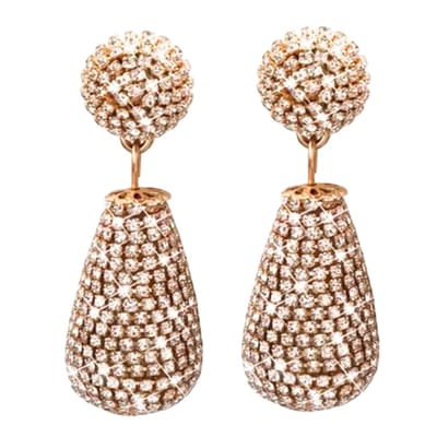 Oorbellen- goudkleurig -luxe -strass druppel -5 cm- Charme Bijoux