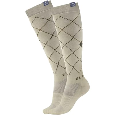 Elt Paardrijsokken Argyle - Ruiteraccessoires - Warm Grijs L