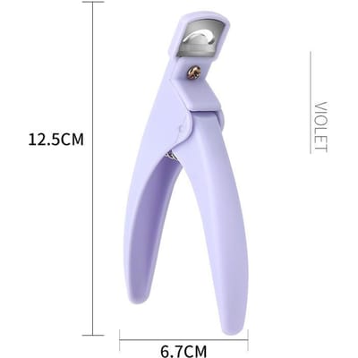 Ciseaux à Ongles Français en Forme de U Professionnels Tête en Acier Inoxydable Coupe-Ongles Gel Acrylique Coupe-Tips pour Faux Ongles Français violet