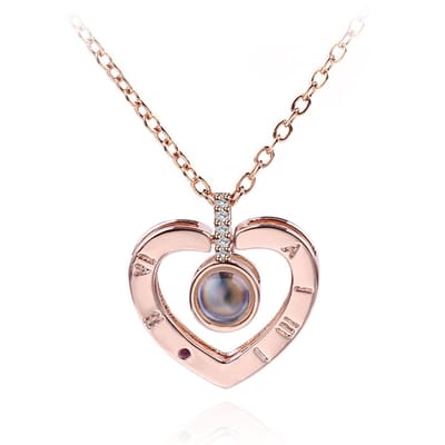 Lumici | I Love You in 100 Talen Ketting - Ik Hou Van Jou in 100 Talen Ketting - Moederdag geschenk - Cadeautje voor vrouwen - Rosé Goud & Zilver Zilver