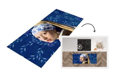 Keukenloper - Loper keuken - Delfts Blauw - Meisje Met De Parel - Vermeer - 120x50 cm - Keukenloper vinyl