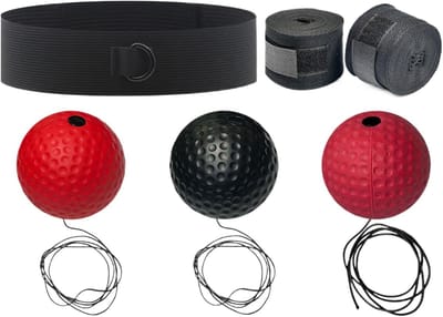 Boks Trainingsbal - Reactie Bal - Hand oog training - Verstelbare hoofdband - 6 cm bal
