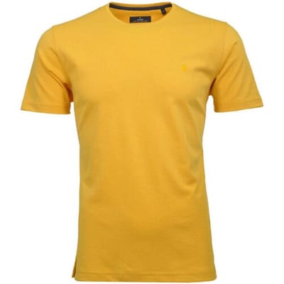 Ragman T-Shirt Softknit Round Neck Geel Melange / male