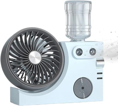 Vernevelingsventilator - Persoonlijke Koeler - Snelle Temperatuurverlaging - Dubbele Nozzles - 7D x 23B x 7H cm - Blauw