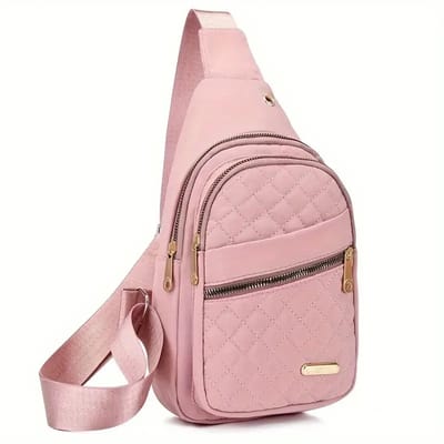 Crossbody Tas I Schoudertas I Heuptas I Sling Bag I Met Hoofdtelefoon Kabel Opening I Anti Diefstal I Met 3 Vakken I Unisex I Roze