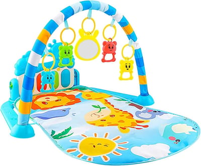 Baby Activiteitenmat - Speelkleed Peuter - Baby Ontwikkeling - Met Muziek Piano - 75 x 58 x 40 cm - Blauw