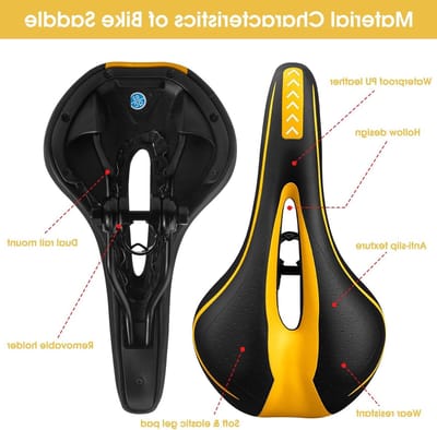 Ergonomisch Fietszadel van Gel met Holte - Comfortabel en Zacht Geheugenfoam voor Stads- en Mountainbikes, Geschikt voor Volwassenen en Kinderen