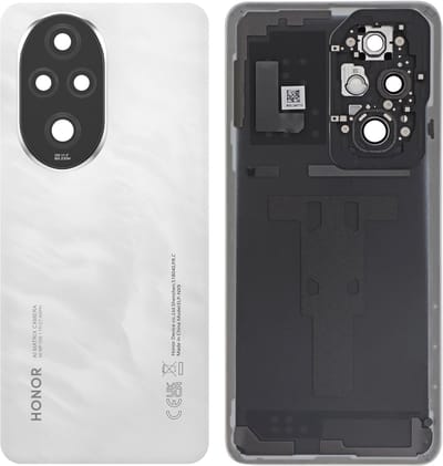 Honor, Originele batterijklep voor smartphone Honor 200 Pro hard plastic, Wit / Zwart