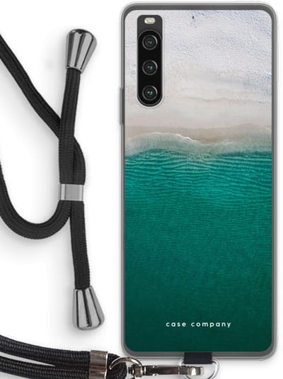 Case Company® - Hoesje met koord geschikt voor Sony Xperia 10 IV hoesje met Koord - Stranded - Telefoonhoesje met Zwart Koord - Bescherming aan alle Kanten en Over de Schermrand