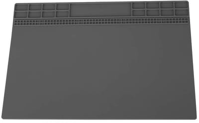 Dailygoody - Silicone Solder Mat - Soldering Pad - Hittebestendig - 350mm x 250mm - Thermische Isolatie - Voor Reparaties - Grijs