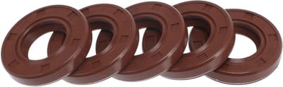 Universele Dubbele Lip Olieafdichting met Roterende Veer en Staal Afdichtingsring 15X28X5Mm voor Hoge Druk - 5 Stuks Rubber FKM, Duurzaam en Betrouwbaar