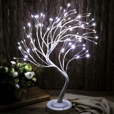 Verlichte Berkenboom - Decoratieve Lamp - Sfeerverlichting Creëren - 8 Verlichtingsmodi - 50 cm Hoog - Kleurrijk