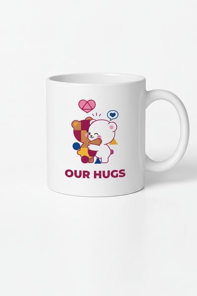 Mok Lieve Knuffelende Beren - "Our Hugs" - Schattige Keramische Koffiemok
