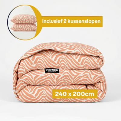 Dekbed-Discounter - EazySleep Dekbed Zonder Overtrek 240 x 200 cm - Inclusief 2 kussenslopen - Wasbaar op 40 graden - Verkoelend dekbed - Zebra Roze