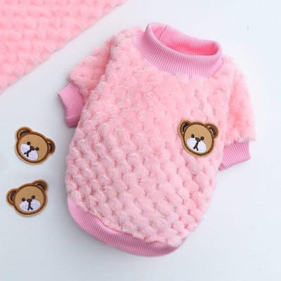 Jas Yorkies Chihuahua Shih Tzu Mopshond Kleding voor Kleine Pluche Puppy Kat Outfits Beren Borduurwerk Huisdier Hond Vest Honden Winter Warm Hond XS 0.5-1.5kg