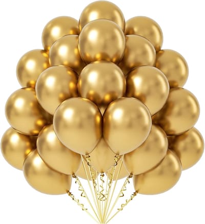 Daity Metallic gouden ballonnen van 25 cm (50 ballonnen per verpakking) – Verchroomde gouden latex feestballonnen - geschikt voor verjaardagen - diploma-uitreikingen - feesten en bruiloftsdecoraties.