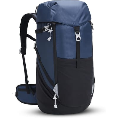 Sac de Camping 50L en Tissu Oxford Grande Capacité Sac à Dos d'Alpinisme pour Randonnée en Plein Air bleu foncé