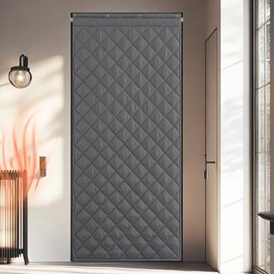 Dik thermogordijn voor voordeur 100 x 210 cm | Energiezuinige tochtstopper met waterdichte functie