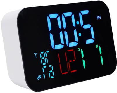 Slimme Weerstation Klok - Thermometer Hygrometer - Kamertemperatuur Monitoren - App Bediening - 16 Centimeter - Wit Blauw