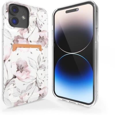 ShieldCase Hoesje geschikt voor Apple iPhone 11 hoesje pasjes - Vintage Flower - ruimte voor pasjes - pashouder - Bloemen / Wit