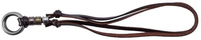 Dailygoods- Halsketting met brilhouder - Leren ketting - Instelbaar 65-70 cm - Antieke zilveren O-ringen - Duurzaam en handgemaakt - Donkerbruin - Brillenketting