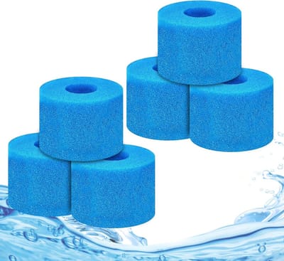Pack van 6 Filter Sponzen Type S1 voor Zwembadfilter, Herbruikbare en Elastische Sponzen voor Effectieve Zwembadreiniging en Onderhoud