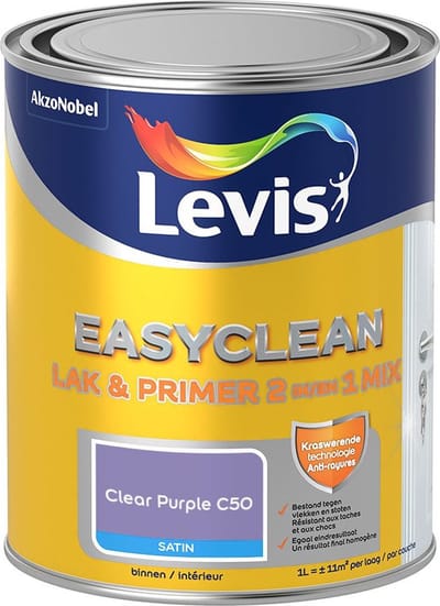 Levis - Easyclean Lak & Primer 2-In-1 Mix - Clear Purple C50 - Mengverf - 1 L