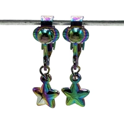 Clip Oorbellen Kinderen - Oorclips - Regenboogkleur mini-sterretje - Neochrome - Hangoorbellen - MNQ bijoux