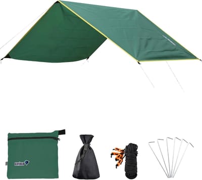 Camping Tent Dekzeil - Regen Vliegen Basha - Kamperen Wandelen Strand - Waterdicht Winddicht - 150 cm x 220 cm