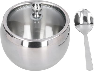 QTTVBTNA -Houten kruidenpot met deksel en lepel – Handige zout- en kruidenhouder – Natuurlijke opbergpot voor zout, peper en specerijen – Duurzaam, hygiënisch en eenvoudig te reinigen – Stijlvol keukenaccessoire