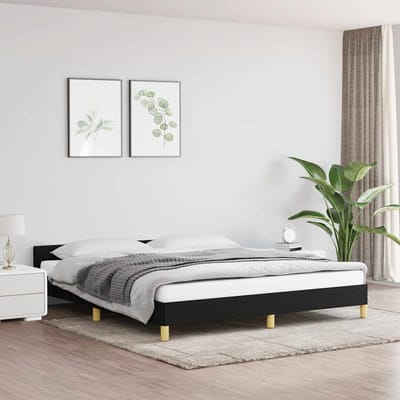vidaXL - Bedframe - zonder - matras - stof - zwart - 160x200 - cm