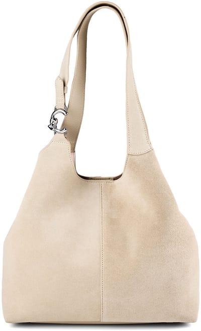 COCCINELLE Leren schoudertas C-Easy Handbag Suede Sandshell / Sandshell beige