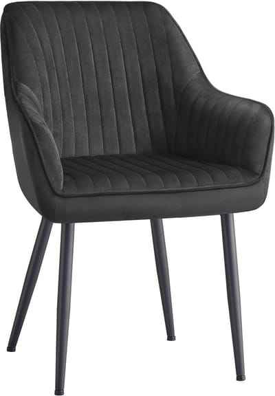 SONGMICS - Eetkamerstoelen - Eetkamerstoel met Armleuningen - Fluwelen Bekleding - Metalen Poten - Voor Eetkamer Keuken
