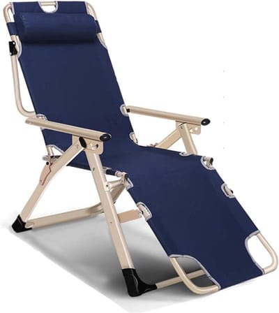 Lichtgewicht Relaxstoel - Vouwstoel Ligstoel - Buiten Ontspannen - Zero Gravity - 178 cm Lengte - Blauw