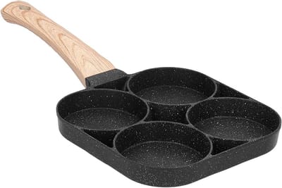 Pannenkoekenpan met vier gaten - Omeletmaker Koekenpan - Ontbijt Bakken - Snelle Gelijkmatige Verwarm - Niet Gespecificeerd - Zwart